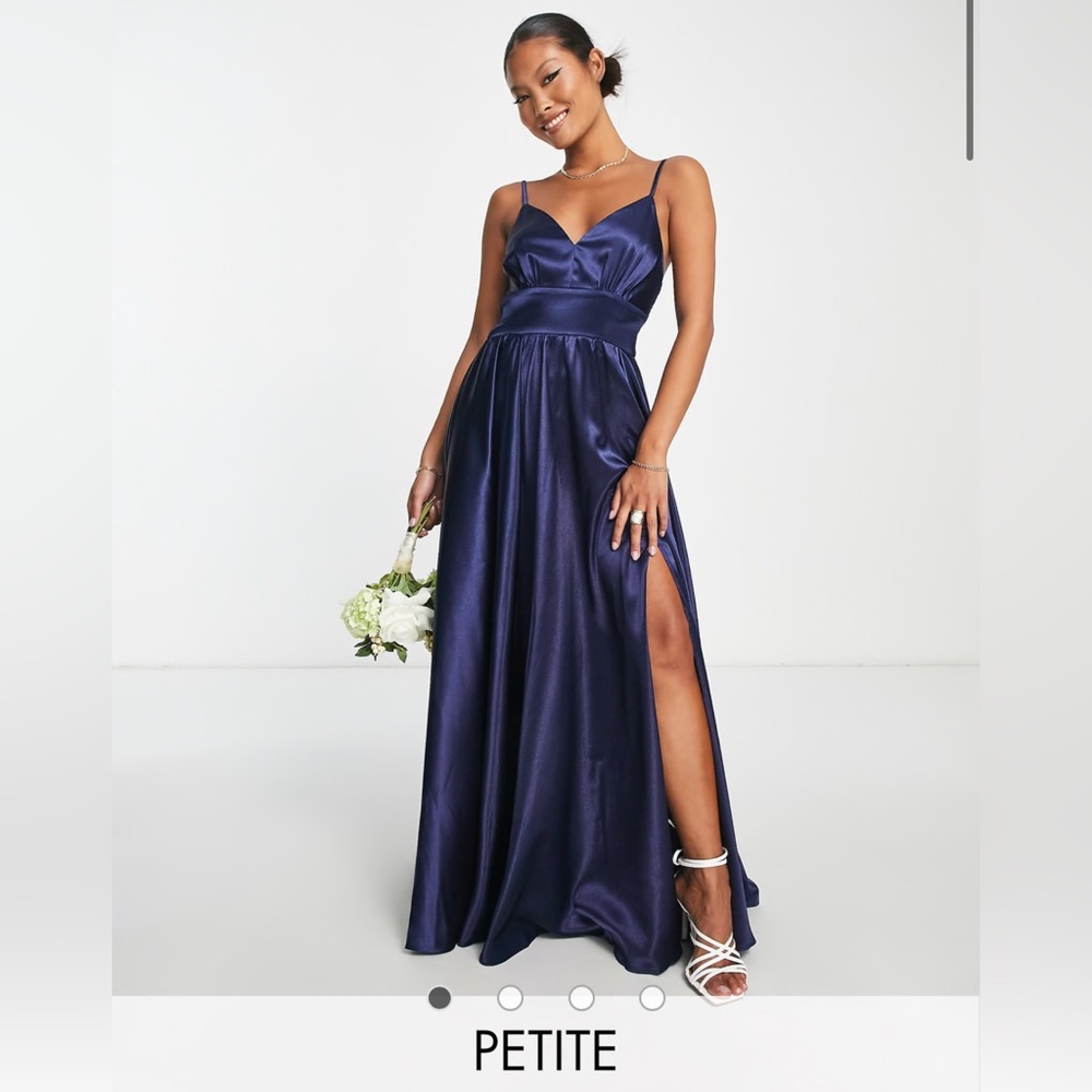 Little Mistress Blue Maxi dress Spaghetti Strap V-Neck